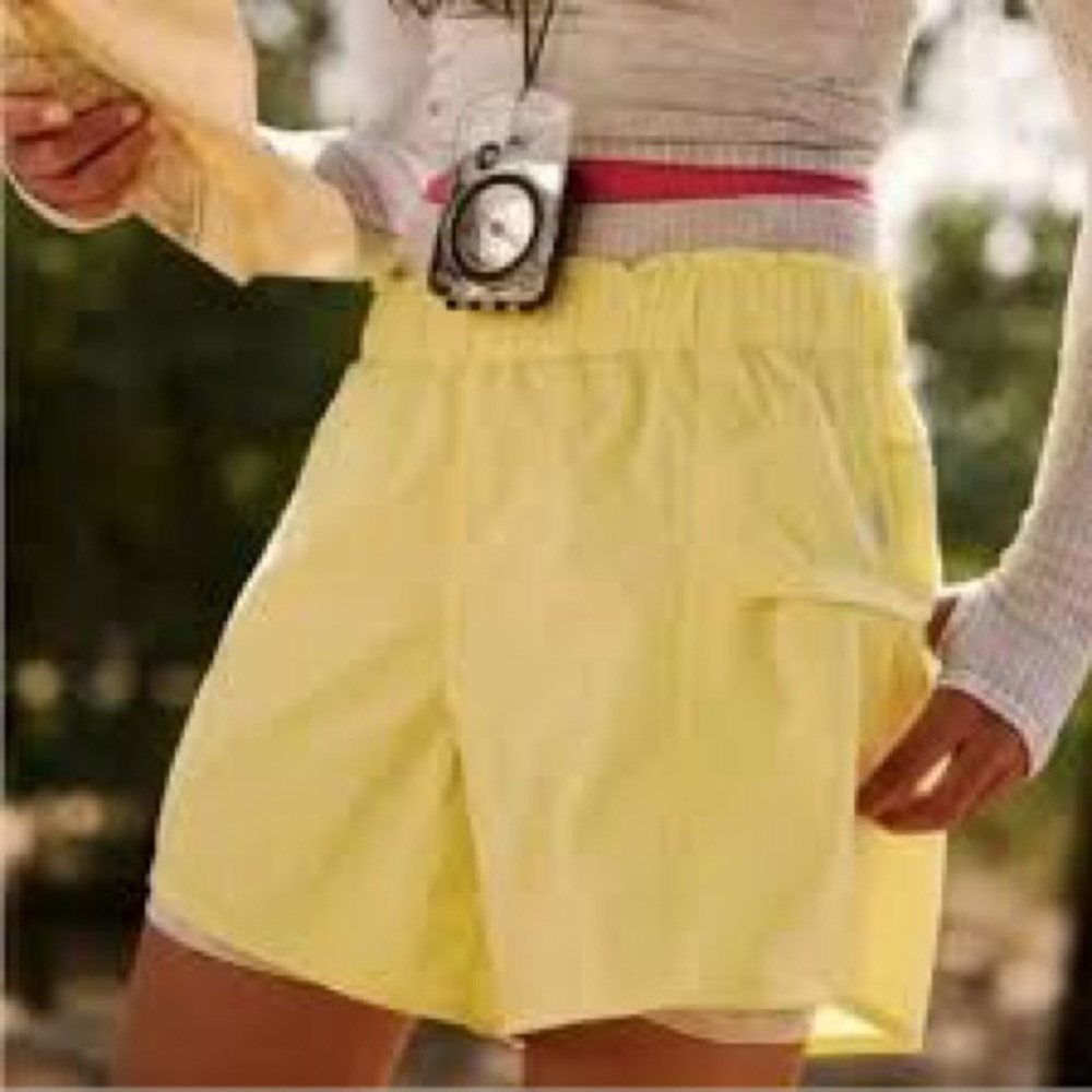 free people in the wild yellow shorts size small